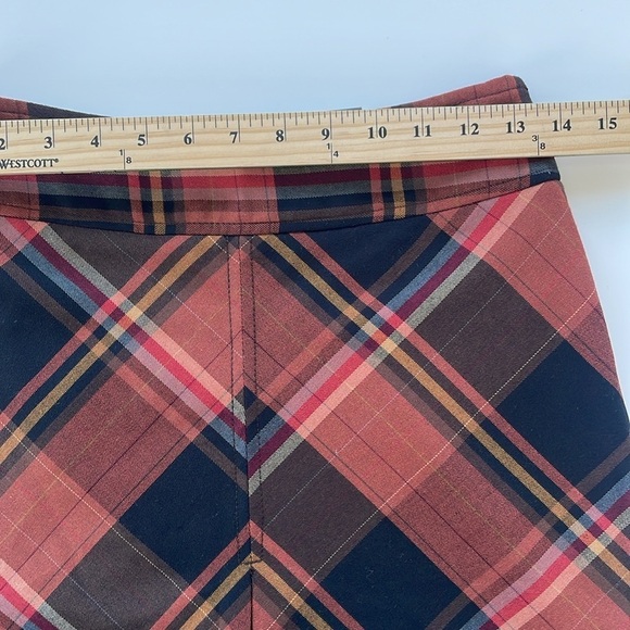 LIMITED Orange Black Fall Autumn Winter Plaid A-line Skirt Size 2, New with Tags - Picture 6 of 7